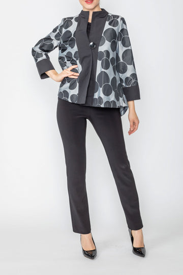 Silver One Button Jacket W/ Circle Cluster